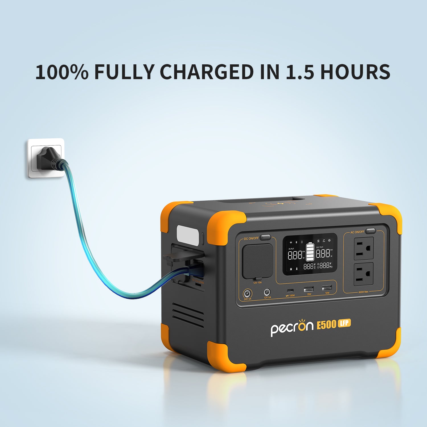 PECRON E500LFP Portable Power Station 600W 576Wh