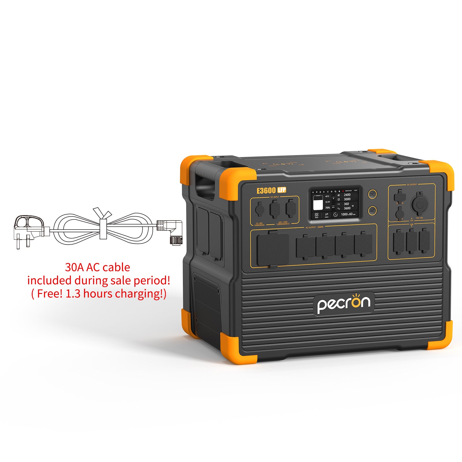 PECRON E3600LFP Portable Power Station 3600W 3072Wh