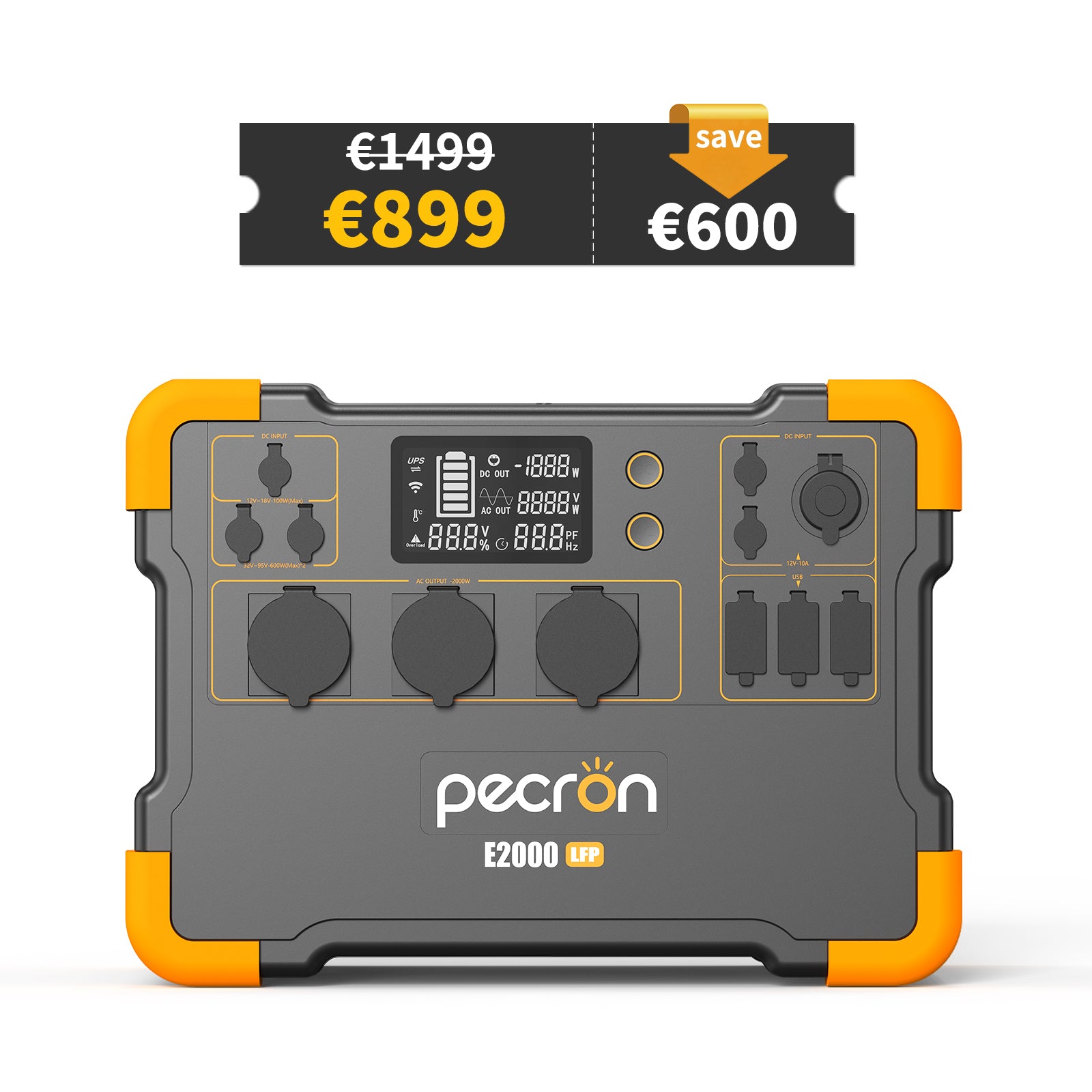 PECRON E2000LFP 230V Expandable Portable Power Station EU Version